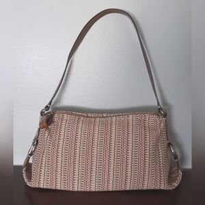 Fossil Woven Shoulder Bag Med Size Tote Satchel Hobo Purse, Key Earthtones, NWOT